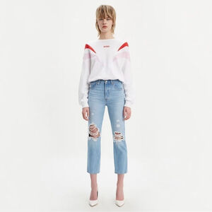 Levi's Premium - 501 Original cropped ripped jeans